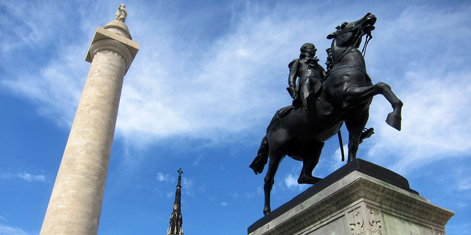 Washington and Lafayette Monuments - Baltimore (Maryland)